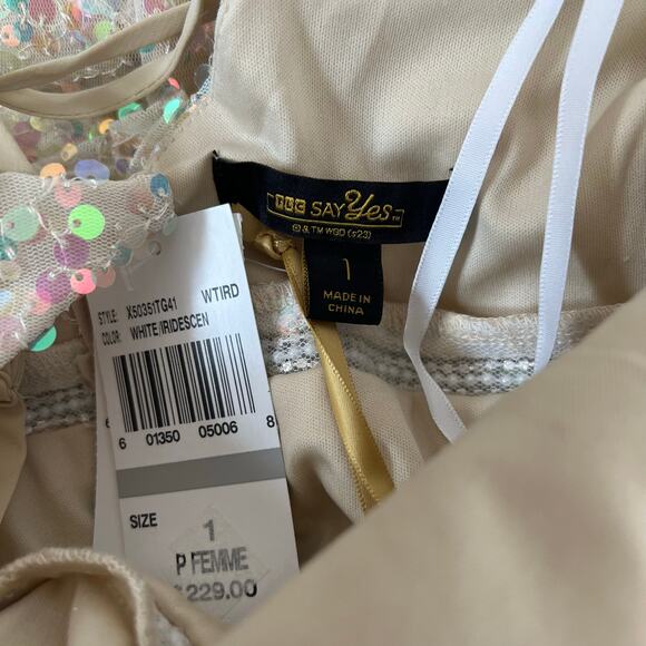 NEW Say Yes Sequin Tiered Gown Prom Multi color Dress‎ Iridescent - Picture 5 of 11